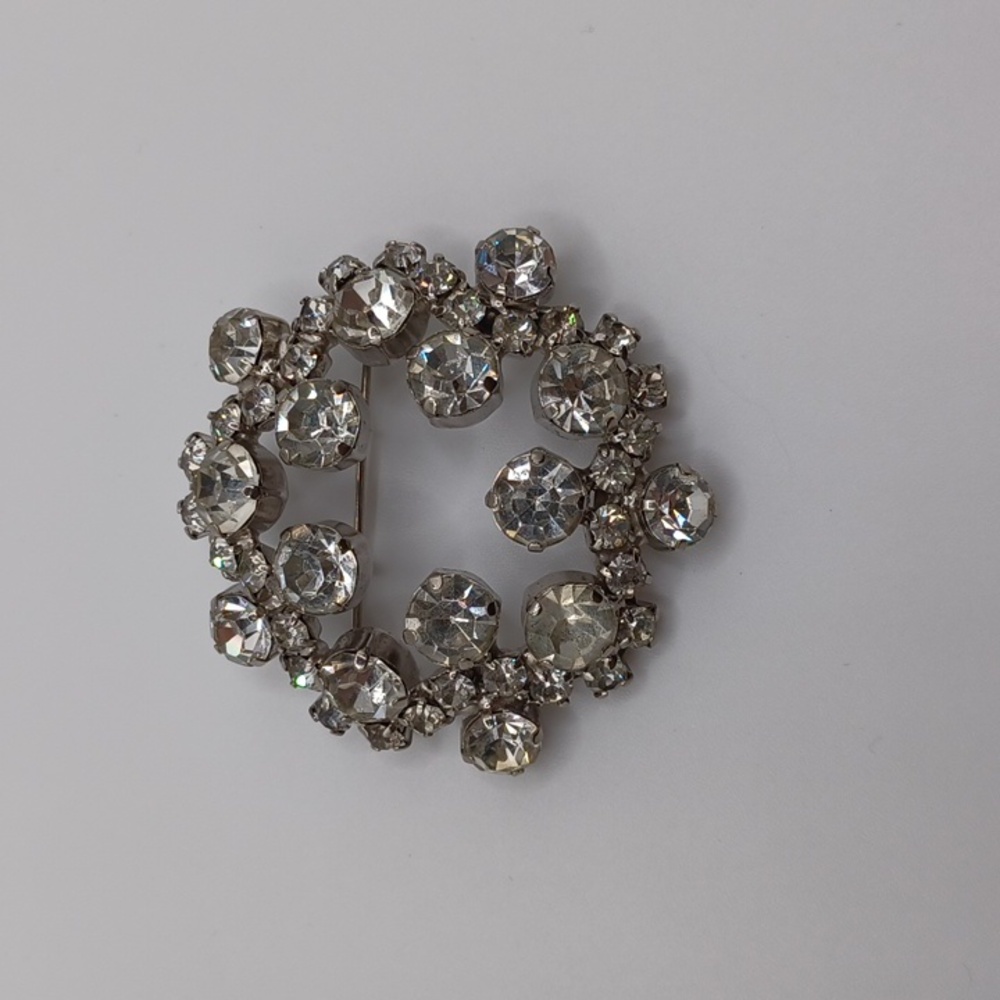 Clear Rhinestone Brooch